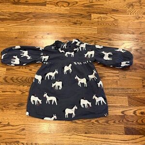 H&M Navy and White Horse Patterned Dress